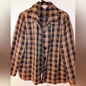 Vintage Blair's Tweed Plaid Button-Up Blazer Jacket Size L